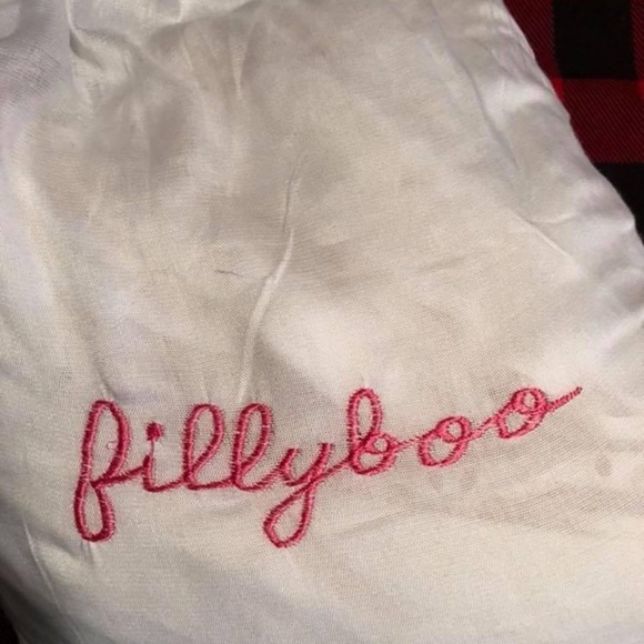 New FILLYBOO Pink Embroidered Logo Dress Drawstring Bag - Picture 2 of 2